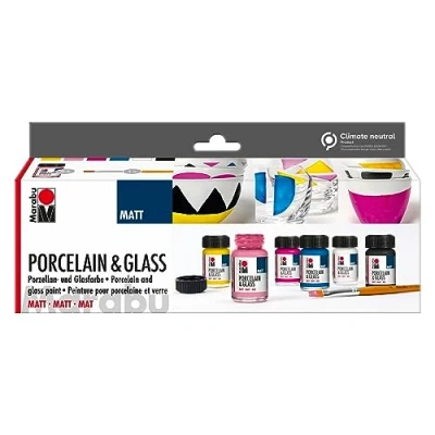 Abbildung von Marabu Bastelfarbe Porcelain &amp; Glass Starterset Matt, 6 x 15 ml