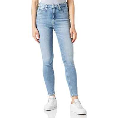 Abbildung von Calvin Klein Jeans Damen HIGH Rise SUPER Skinny Ankle J20J219334 Hosen, Denim (Denim Light), 28W