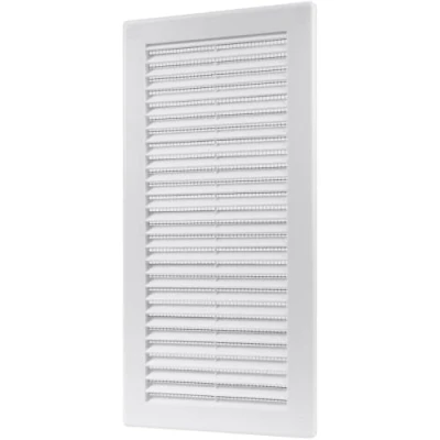 Abbildung von Vent Systems 150x310 mm Weiße Lüftungsabdeckung flache, rechteckig Lüftungsschlitze Integrierter Insektenschutz HVAC Lüftungsöffnungen für Badezimmer, Heimbüro