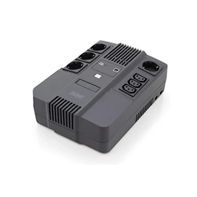Abbildung von DIGITUS All in One Line Interactive VI USV 600VA / 360W AVR 4 Schutzkontakt Steckdosen 3x C13 Shutdown Software