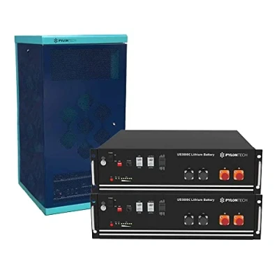 Abbildung von Pylontech 2x US3000C LiFePO4 Batterie 7kWh mit Batterieschrank