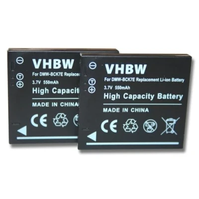 Abbildung von vhbw 2X Akku kompatibel mit Panasonic Lumix DMC FS16, FS18, FS22, FS28 Kamera (550mAh, 3,7V, Li Ion)
