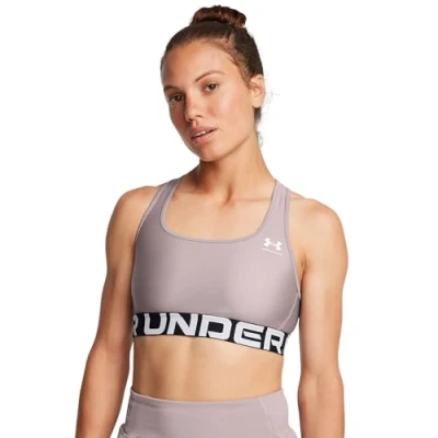 Abbildung von Under Armour MID Branded Sportbh mit mittlerer Stützkraft, Damen, Größe: Small, Tetra gray/white