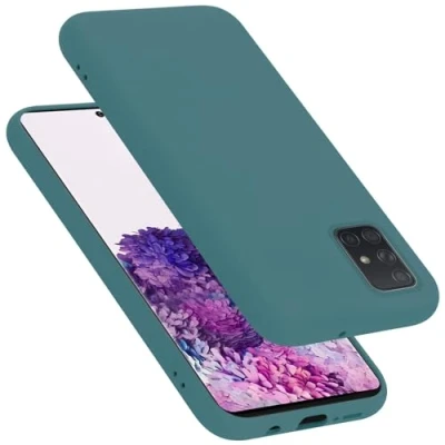 Abbildung von Cadorabo Hülle kompatibel mit Samsung Galaxy A71 4G Silikon Handyhülle für Case aus flüssigem stoßfeste dünne TPU Schutzhülle Liquid GRÜN