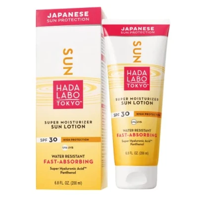 Abbildung von Hada Labo Tokyo SUN Lotion 200 ml Sonnencreme 30 SPF UVA UVB Sunscreen Für Den Körper Mit Panthenol und Hyaluron Säure Körpersonnenschutz