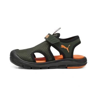 Abbildung von Puma Fun Racer Mesh Sandalen Kinder Dark Olive/Rickie Orange/Black Größe: 33