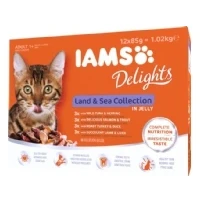 Abbildung von Iams Cat Adult Land &amp; Sea collection in Jelly 12x85g