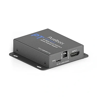 Abbildung von PureTools eARC Audio Adapter, Splitter und Extraktor Extrahiert Dolby Atmos TrueHD DTS HD von HDMI 2.1 Geräten auf ältere Audio/Video Receiver