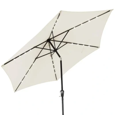 Abbildung von Kingsleeve Sonnenschirm, LED Beleuchtung Solarbetrieben Neigbar Wasserabweisend
