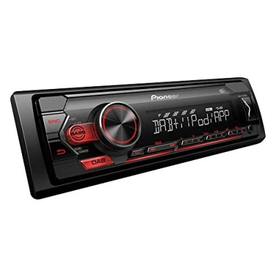 Abbildung von Pioneer Electronics MVH S220DAB AN, 1DIN Autoradio inkl. DAB Antenne mit RDS und DAB+, rot, USB für MP3, WMA, WAV, FLAC, AUX Eingang, Android Unterstützung, iPhone Steuerung, ARC App