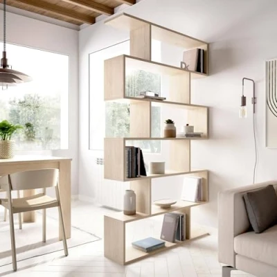 Abbildung von Dmora Misma Bücherregal, Mehrzweck Büroregal, Bücherregal mit 5 Regalen, 80x25h190 cm, Eiche