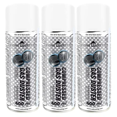 Abbildung von Reinigungspray 3X 400ml AABCOOLING Home&amp;Office Druckluftspray Gas Duster K3, Pressluft, PC Reinigung, Büromaterial, Spray, Reinigungsgeräte