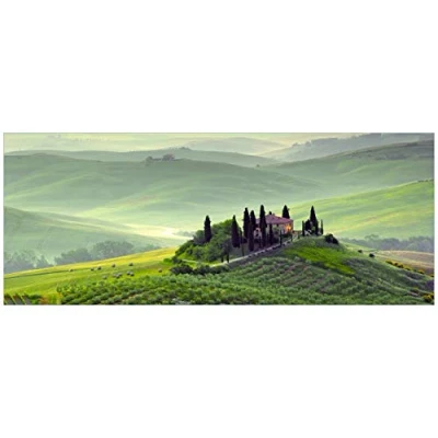 Abbildung von Wallario Wandbild aus Acryl, 50 x 125 cm, freischwebende Optik Toskana in Italien