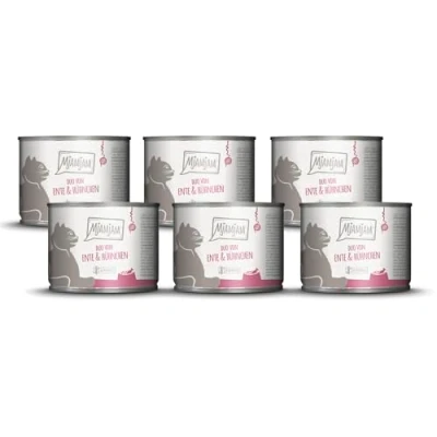 Abbildung von MjAMjAM Premium Nassfutter für Katzen DUO von zarter Ente &amp; saftigem Hühnchen an Möhrchen, 6er Pack (6 x 200 g), getreidefrei mit extra viel Fleisch