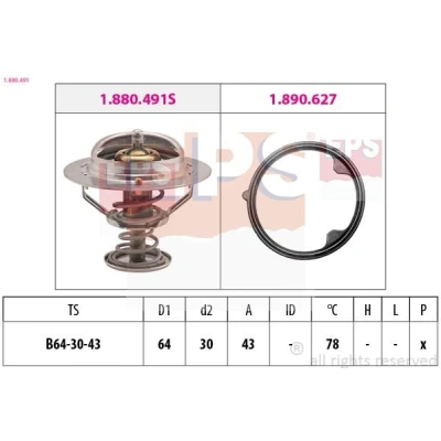 Abbildung von FACET 7.8491 Kühlwasserthermostat 78 64 Made in Italy OE Equivalent mit Dichtung HONDA: Legend 3 Limousine, Accord 7 CIVIC 8 Hatchback