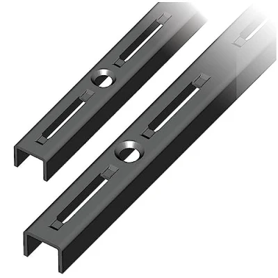 Abbildung von Element System Wandschiene 1 reihig, 2 Stück, 4 Abmessungen, 3 farben, Länge 100 cm für Regalsystem, Regalträger, Wandregal, schwarz, 10000 00018
