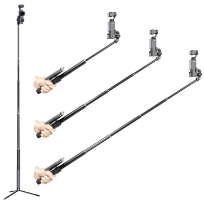 Abbildung von MAXCAM Selfie Stick Stativ Verlängerungsstab für DJI Osmo Pocket 3, 150CM Aluminiumlegierung Stativ.