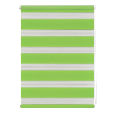 Abbildung von Lichtblick Doppelrollo Klemmfix ohne Bohren, Streifen, Blickdicht, Klemmträger Montage, Sichtschutz, Wandmongtage, Deckenmontage, für Fenster und Türen Grün,70 cm x 150 (B L)