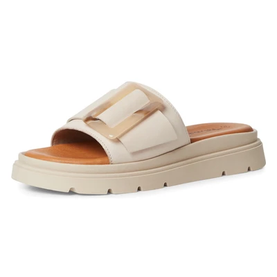 Abbildung von Tamaris Pantolette flach, Damen, Größe: 37, Ivory nubuc Schuhe