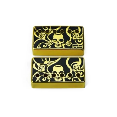 Abbildung von Guyker Humbucker Tonabnehmerabdeckung (1 Stück 50 mm und 1 52 Stangenabstand) Cupronickel Bridge Neck Pickups Frame Set Ersatzteile für Les Paul LP Style E Gitarre (PC014, Gold)