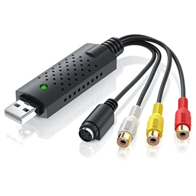 Abbildung von CSL USB 2.0 Audio Video Grabber Neue Software Windows 11 fähig VHS Videoadapter zur Bearbeitung Nachbearbeitung vergoldete Kontakte