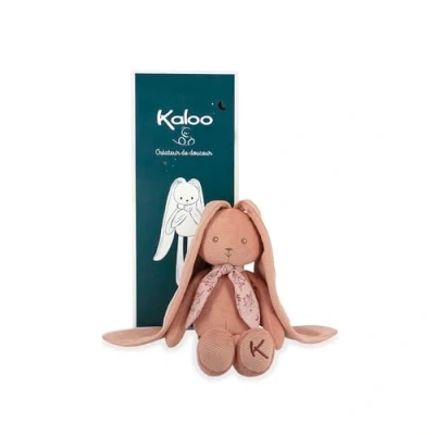 Abbildung von KALOO Lapinoo Pantin Lapin Baby Plüsch Jersey und Strick 25 cm Farbe Terracotta Sehr weiches Material Geschenkbox Ab Geburt, K969941