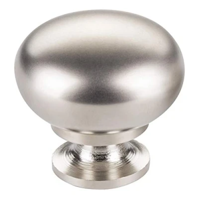 Abbildung von SO TECH® Möbelknopf Schrankknopf OSCAR Ø 32,5 mm rund (1 St), Edelstahloptik matt inkl. Befestigungsschraube