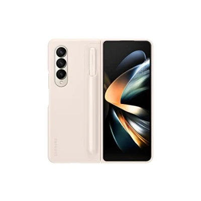 Abbildung von SAMSUNG Galaxy Z Fold4 Standing Cover mit S Pen und Halter, Schutzhülle Ständer für freihändiges Betrachten, US Version, Sand