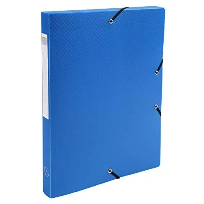 Abbildung von Exacompta 59681E 8er Pack Sammelbox OPAK 25mm mit Gummizug aus blickdichtem Kunststoff für DIN A4 Archivbox Heftbox Zeichenbox Sammelmappe schwarz