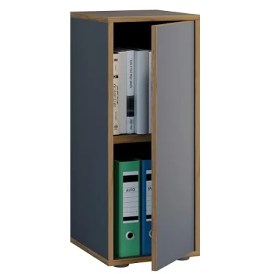 Abbildung von VCM Holz Büroschrank Ordner Aktenschrank Büromöbel Schrank Salia 2 Fach Breite 30 cm Drehtür Weiß