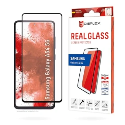 Abbildung von Samsung Galaxy A54 (5G) Panzerglas Displex Real Glass FC Bildschirmschutzfolie Full Cover für das