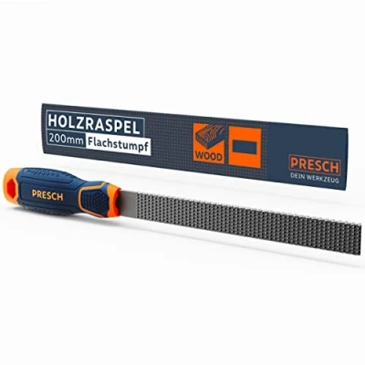 Abbildung von Presch Holzraspel Flachstumpf 200mm Hochwertige Raspel mit doppelseitigem Hieb H2 für saubere Kantenbearbeitung in Hartholz oder Weichholz Profi Holzfeile