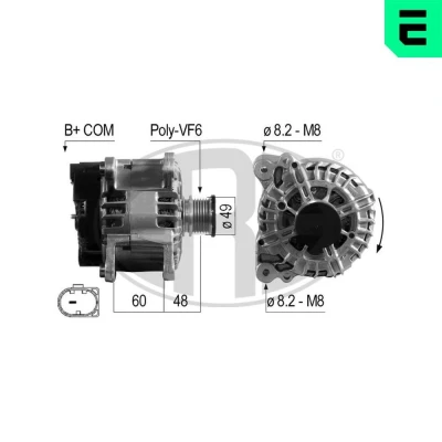 Abbildung von ERA 210706A Lichtmaschine 14V 140A VOLKSWAGEN: Transporter 5 Bus, Kastenwagen, Golf 7 Variant, AUDI: A4 B8 Avant, Q5, Limousine