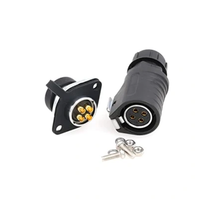 Abbildung von ZBLZGP LP20 Waterproof Connector Panel Mount Power Cord Plug Socket Industrial Circular to Solar Adapter (4pin, Female)