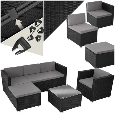 Abbildung von tectake Loungeset Lignano mit Sessel, (Set, 6 tlg), Gartenmöbel Sets