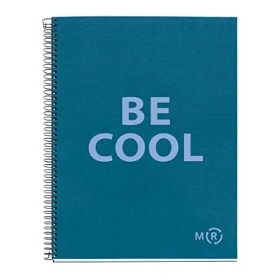 Abbildung von Miquelrius Be Eco A4 Notizbuch, 80 Blatt 90 g/m², Punkte, 1 Farbstreifen, fester Einband, saphirblaue Botschaften