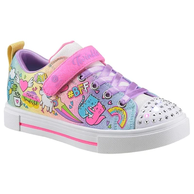 Abbildung von Skechers TWINKLE SPARKS BFF MAGIC Sneaker, Schnürschuh m.Glitzer, Klettverschluss, Größenschablone zum Download