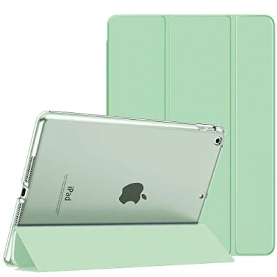 Abbildung von MoKo Schützhülle Kompatibel mit Neu iPad 9. / 8. 7. Generation (2021/2020/2019), 10,2 Zoll Hülle, Tablethülle Ständer Matt Rückseite Auto Schlaf/Aufwach Funktion, Grün