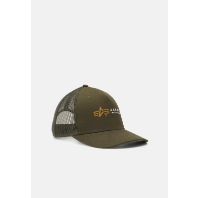 Abbildung von Alpha Industries Label Trucker Unisex Cap, Größe: One Size, Dark olive