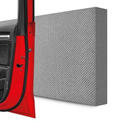 Abbildung von STRACKS® 4X Garagen Wandschutz je 40 x 20 3cm Extra Dicker Türschutz Für Ihr Auto und die Garagenwand Selbstklebender Türkantenschutz 4er Set Karomuster, grau