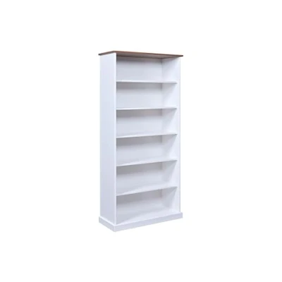 Abbildung von Inter Link Standregal Westerland WL 5, Bücherregal aus Massivholz, viel Stauraum, weiß lackiert, Landhausstil