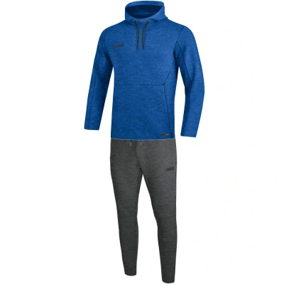 Abbildung von JAKO Damen Jogginganzug Premium Basics mit Kapuzensweat, royal meliert, 44, M9629