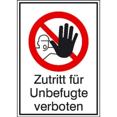 Abbildung von SafetyMarking® Verbotsschild Zutritt für Unbefugte verboten 21 cm x 29.7