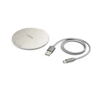 Abbildung von Hama Induktions Ladegerät 2000mA QI FC10 Metal 00201679 Ausgänge Induktionslade Standard Creme Weiß