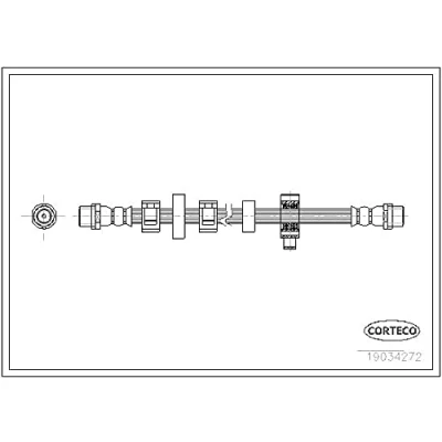 Abbildung von CORTECO 19034272 Bremsschläuche Vorderachse 370 VOLKSWAGEN: Transporter 4 Bus, Kastenwagen, 5 Kastenwagen