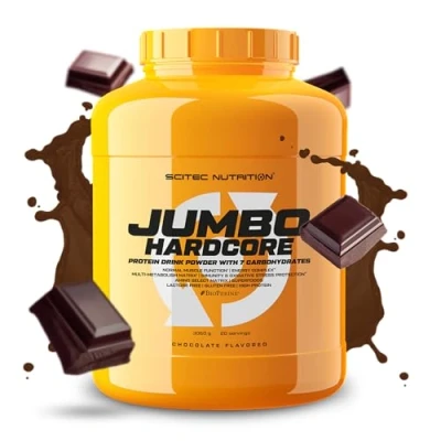 Abbildung von Scitec Nutrition Jumbo Hardcore, High Protein Weight Gainer mit Amino Select Matrix, Superfoods, Creatin und 7 Kohlenhydraten, gluten laktosefrei, 3060 g, Schokolade