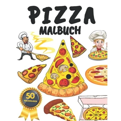 Abbildung von Pizza Malbuch: für Kinder,Jungen,Mädchen und Erwachsene :Entspannung Stressabbau (Geschenke Kinder)