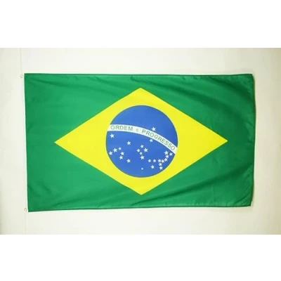 Abbildung von AZ FLAG Brasilianische Flagge 150 x 90 cm aus Polyester mit integrierten Messingösen 80 g
