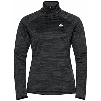 Abbildung von Odlo Damen Laufoberteil mit Reißverschluss RUN EASY WARM, black melange, L