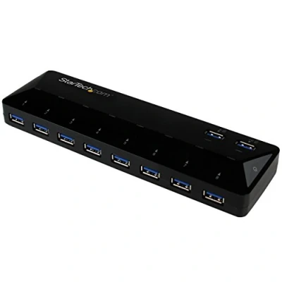 Abbildung von StarTech.com 10 Port USB 3.0 Hub mit Lade und Sync 2 x 1,5A Ports Desktop Schnelllade Station